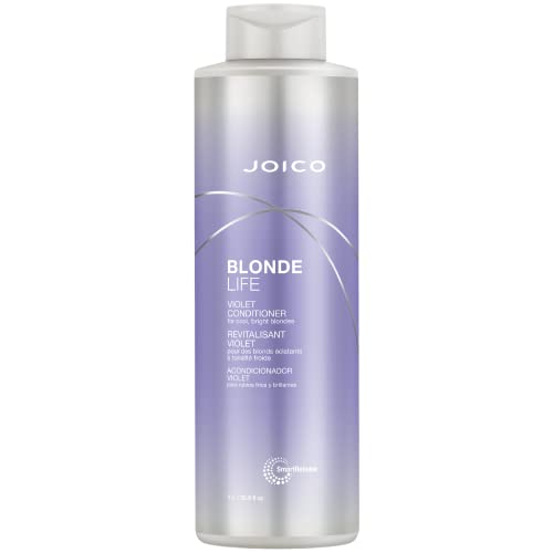 Joico Blonde Life Violet Purple Conditioner, Neutralizes Brassy Tones for Blonde Hair, Strengthen Dry Damaged Hair, with Rosehip Oil and Keratin