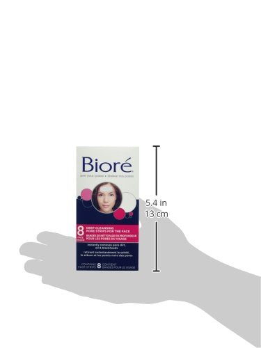 Bioré Deep Cleansing Pore Strips for Instant Facial Pore Unclogging and Blackhead Removal (8 Count)