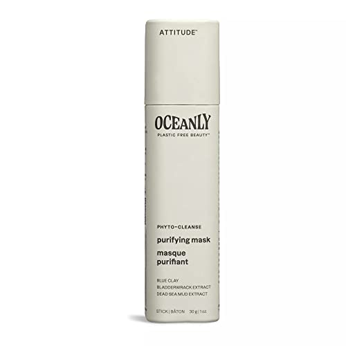 ATTITUDE Oceanly Face Mask, EWG Verified, Plastic-free, Plant and Mineral-Based Ingredients, Vegan and Cruelty-free Beauty Products, PHYTO CLEANSE, Unscented, 30 grams