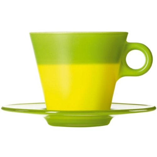 Leonardo 012275 Ooh Magico Color Changing Cappuccino Cup Set, Apple Green Yellow