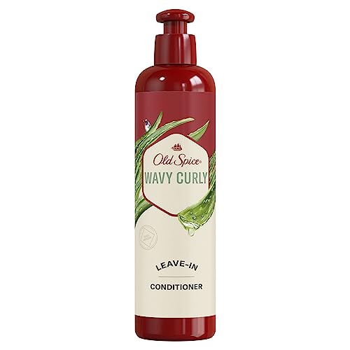 Old Spice Wavy Curly Leave-In Conditioner with Aloe & Avocado Oil, 252 mL, Red,White,Green