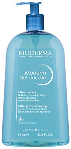 Bioderma - Atoderm - Shower Gel - Moisturizing Body and Face Wash - for Family with Normal to Dry Sensitive Skin - 33.4 fl.oz.