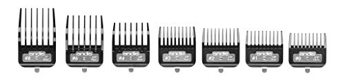 Andis 33640 BG-Series Premium Metal Clip Comb Set - Provides Sharp Cutting Blades with Long-Lasting Performance, Available in 7 Different Sizes – Black