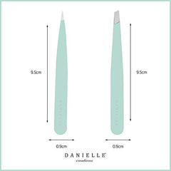 Soft Touch Slant and Point Stainless Steel Tweezers, Seafoam