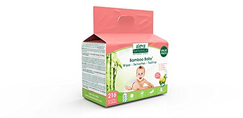 Aleva Naturals Bamboo Baby Wipes, Sensitive, 864 Count (Pack of 216 x 4)