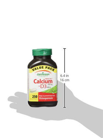 Jamieson Mega Cal Calcium 650 Mg Plus Vitamin D3 400 IU - Value Size ...