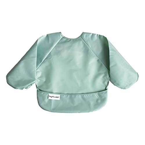 Tiny Twinkle Unisex Baby Full Sleeve 2 Pack - Recycled Sage And Charcoal, Small Bibs, Sage Charcoal, Small US