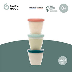 Babymoov Biosourced Food Storage Containers - BPA Free Containers With Leak Proof Lids, Ideal to Store Baby Food or Snacks for Toddlers (PICK YOUR SET SIZE)