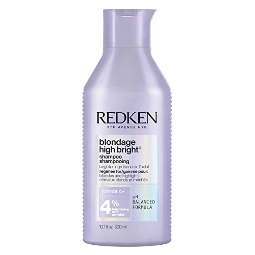 Redken Blondage High Bright Shampoo, Brightens and Lightens Color-Treated and Natural Blonde Hair Instantly, Infused with Vitamin C,300 ml.