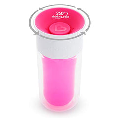 Munchkin Miracle 360 Insulated Sippy Cup, Includes Stickers to Customize Cup, 9 Ounce, Pink