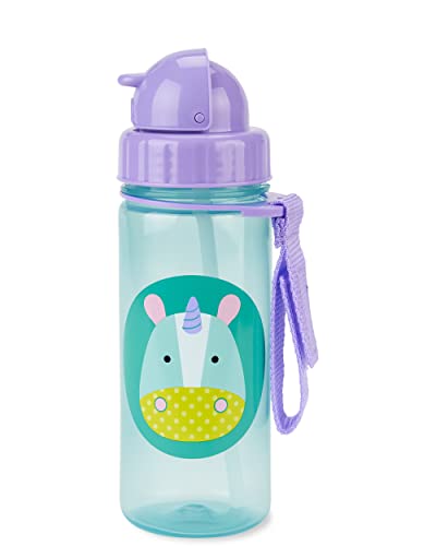 Skip Hop Toddler Sippy Cup with Straw, Zoo Straw Bottle 13 oz, Unicorn