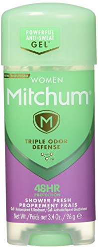 Mitchum Women's Deodorant, Antiperspirant Stick, Triple Odor Defense Gel, 48 Hr Protection, Shower Fresh, 96g