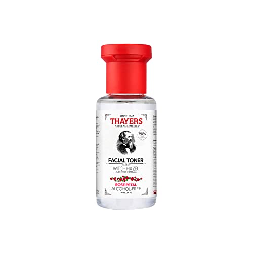 THAYERS Alcohol-Free Witch Hazel Rose Petal Face Toner Skin Care with Aloe Vera, Natural Gentle Facial Toner, for All Skin Types, Travel Format, 89mL