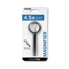 Carson MagniGrip 4.5x Magnifier with Attached Precision Tweezers (MG-55)