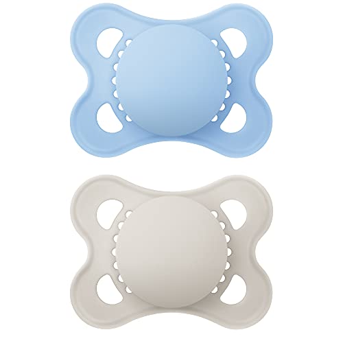 MAM Original Matte Pacifier (2 pack, 1 Sterilizing Pacifier Case), Pacifiers 0-6 Months, Baby Boy Pacifier, Best Pacifiers for Breastfed Babies, Sterilizing Storage Case