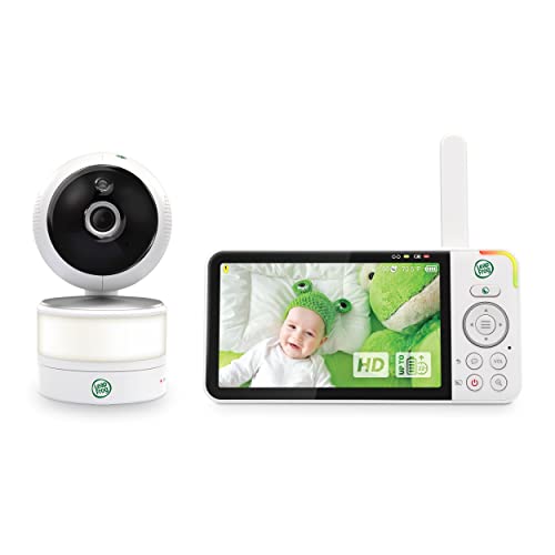 LeapFrog LF915HD Video Baby Monitor with 5” 720p HD LCD Display, 360° Pan & Tilt with 8X Zoom Camera, Color Night Vision, Night Light, Two-Way Intercom, Smart Sensors