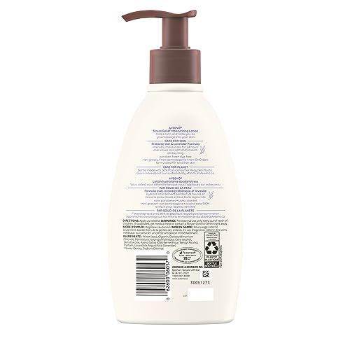 Aveeno Stress Relief Moisturizing Lotion - Lavender, Ylang Ylang, Oatmeal, Chamomile - Sensitive Skin, Dry Skin - 532 mL (Packaging May Vary)