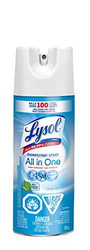 Lysol Disinfectant Spray, Crisp Linen, Disinfect and Eliminate Odours on Hard Surfaces & Fabrics - Zecoya