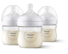 Philips Avent Natural Baby Bottle With Natural Response Nipple, Clear, 4oz, 3 pack, SCY900/03