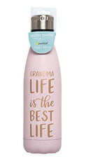 Pearhead Grandma Stainless Steel Water Bottle, BPA Free, Best Grandmother, New and Expecting Grandma Accessory, Travel Bottle, Pink, 17oz