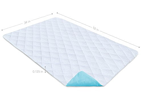 PharMeDoc Waterproof Reusable Bed Pad, 54" x 34", White - PMD-INCP-01