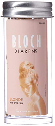 Bloch Unisex-Adult's Standard Hair Pins-3"-12 Pack, Blonde, 12 Count (Pack of 1)