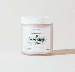 Cocooning Love 100% Natural and Vegan - Purple Clay Mask for Dry, Sensitive and Reactive Skin, 60 Grams