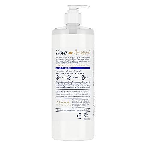 Dove Amplified Textures Deep Moisture Detangling Conditioner for Coils, Curls, and Waves Coconut Milk Hair Moisture Amplifying Hair Care Blend 955ml