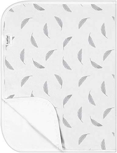 Kushies Deluxe Waterproof Changing Pad Liners - 20 x 30 inches Baby Changing Table Liners - Baby Changing Pads - Diaper Changing Flat Liner Pad Waterproof Portable (Grey Scribble)