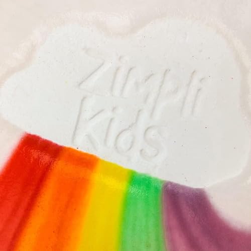Zimpli Kids Baff Bombz - Rainbow Cloud, Pack of 1 Bath Bomb! Cloud Shaped with a Rainbow Surprise! Biodegradable and Vegan Friendly!