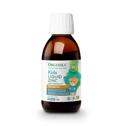 Organika Kids Liquid Zinc with Vitamin C- Sweet Orange Flavour- Immune Function Support 100ml