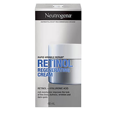 Neutrogena Rapid Wrinkle Repair Regenerating Cream - Retinol Face & Eye Moisturizer - Hyaluronic Acid Serum- 48 mL