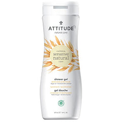 ATTITUDE Moisturizing Body Wash for Sensitive Skin Enriched with Oat and Argan Oil, EWG Verified, Hypoallergenic, Vegan and Cruelty-free, 473 ml