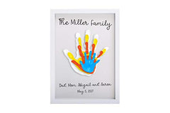 Pearhead Clear Family Handprint Frame, Family Print Keepsake, Multicolor DIY Art