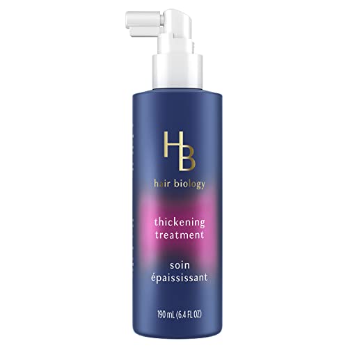 Hair Biology Thickening Treatment with Biotin – Full & Vibrant for fine, thin, or flat hair – 6.4 fl oz., Blue and Pink