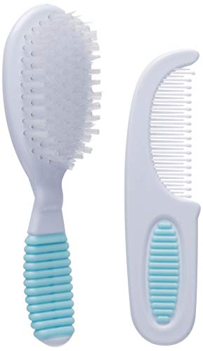 Nuby Comb and Brush Set Aqua, 2 Count (Pack of 1)