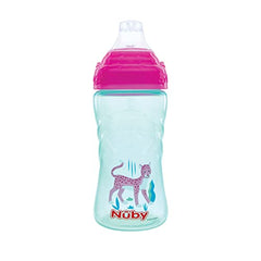 Nuby No Spill Printed Thirsty Kids No-Spill Sip-it Sport Cup with Soft Spout and Lid - 12oz / 360 ml, 12+ Months, 1 Pack, Print May Vary