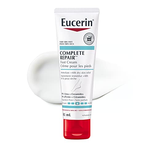 EUCERIN Complete Repair Moisturizing Foot Cream for Very Dry, Rough Skin | Feet Cream, 85mL | 10% Urea Cream | Ceramide Cream | Dry Skin Cream | Fragrance-free Cream | Non-Greasy Cream | Recommended by Dermatologists