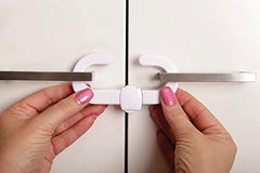 Dreambaby Secure -A-Lock - Child Proof Sliding Safety Locks - Suitable for Mushroom Knobs & D-Shaped Cabinet Door Handles - White - Model ‎L712