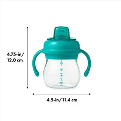 OXO Tot Transitions Soft Spout Sippy Cup with Removable Handles, Teal, 6 Ounce