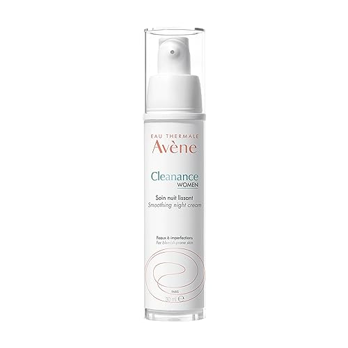 Eau Thermale Avène Cleanance WOMEN Smoothing Night Cream, for Adult Blemish Prone, wrinkles and fine lines, Retinaldehyde, Non-Comedogenic, 30 ml
