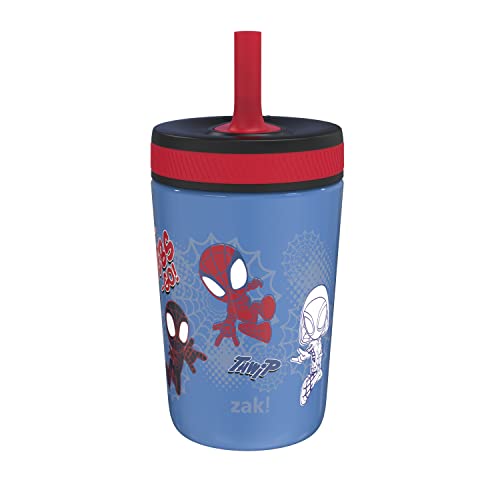 Zak Designs Marvel Spider-Man Kelso Toddler Cups for Travel or at Home, 12oz Vacuum Insulated Stainless Steel Sippy Cup with Leak-Proof Design Is