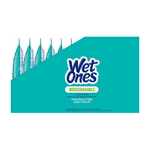 Wet Ones Hand Wipes, Plant Derived Wet Wipes 12 Count Travel Pack, Pack of 12, White
