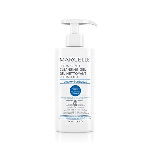 Marcelle Ultra-Gentle Cleansing Gel, Creamy, All Skin Types, Facial Cleanser, Hypoallergenic, Soap-Free, Paraben-Free, Fragrance-Free, Tested On Sensitive Skin, Cruelty-Free, 350 mL