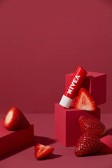 NIVEA Strawberry Shine Lip Balm (2x4.8g) | Shimmery Red Tinted Lip Care, 24H Hydration