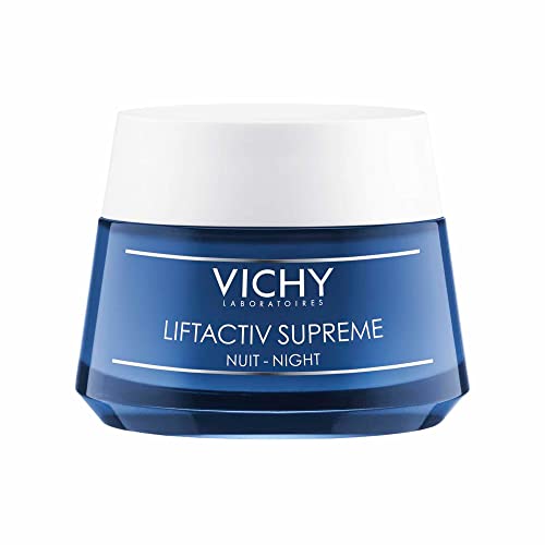 Vichy Night Face Cream, LiftActiv Supreme Night Moisturizer for Face. Anti-Wrinkle Night Cream for Women. With Vitamin C and Rhamnose to Firm & Brighten. Sensitive Skin, 50mL