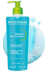 Bioderma - Sébium - Foaming Gel Pump - Cleansing and Make-Up Removing - Skin Purifying - for Combination to Oily Skin - 16.7 fl.oz.