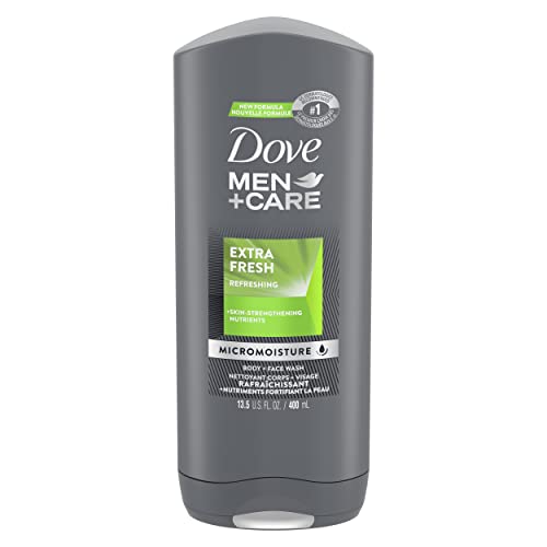 Dove Men+Care Extra Fresh Body & Face Wash for cooling refreshment and skin strengthening nutrients with MicroMoisture Technology 400 ml