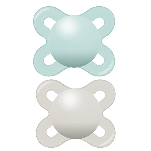 MAM Start Matte Newborn Pacifiers (2 pack, 1 Sterilizing Pacifier Case), Newborn Baby Pacifiers, Best Pacifier for Breastfed Babies, Self Sterilizing Baby Pacifier Case