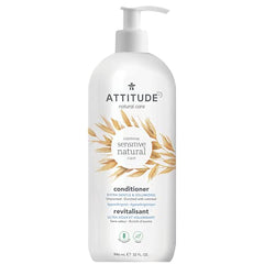ATTITUDE Extra Gentle and Volumizing Conditioner for Sensitive Skin Enriched with Oat, Hypoallergenic, Vegan and Cruelty-free, Unscented, 946 ml